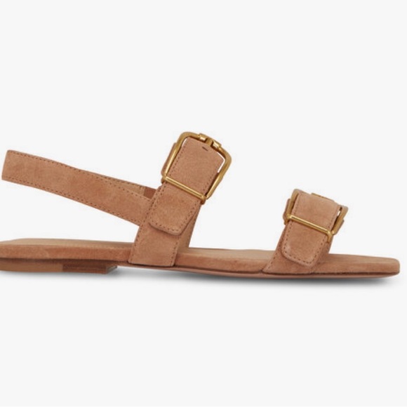 Brand NEW 6. Veronica Beard Maglio green suede gold buckle sandal - Picture 2 of 9